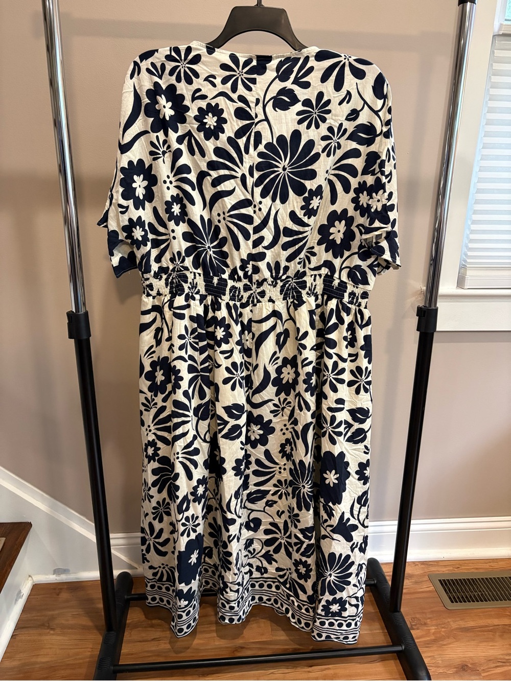 NWT BloomChic Indigo Large Floral Print Pockets Midi Dress 3X - Picture 7 of 10